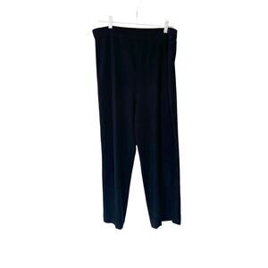 Exclusively Misook Black Stretch Pull On Relaxed Knit Straight Leg Pants Size 1X